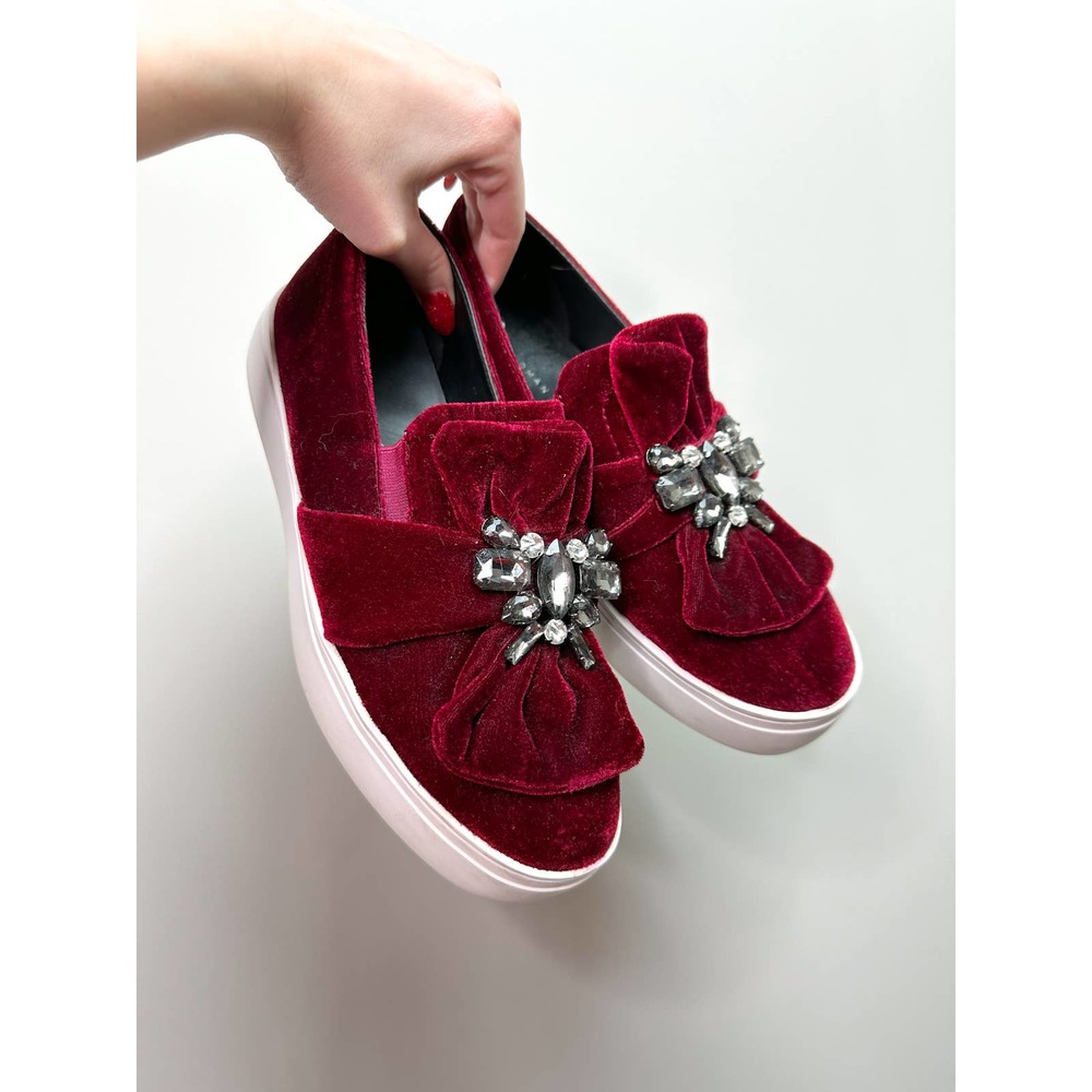 Zara Bejeweled Velvet Platform Shoes